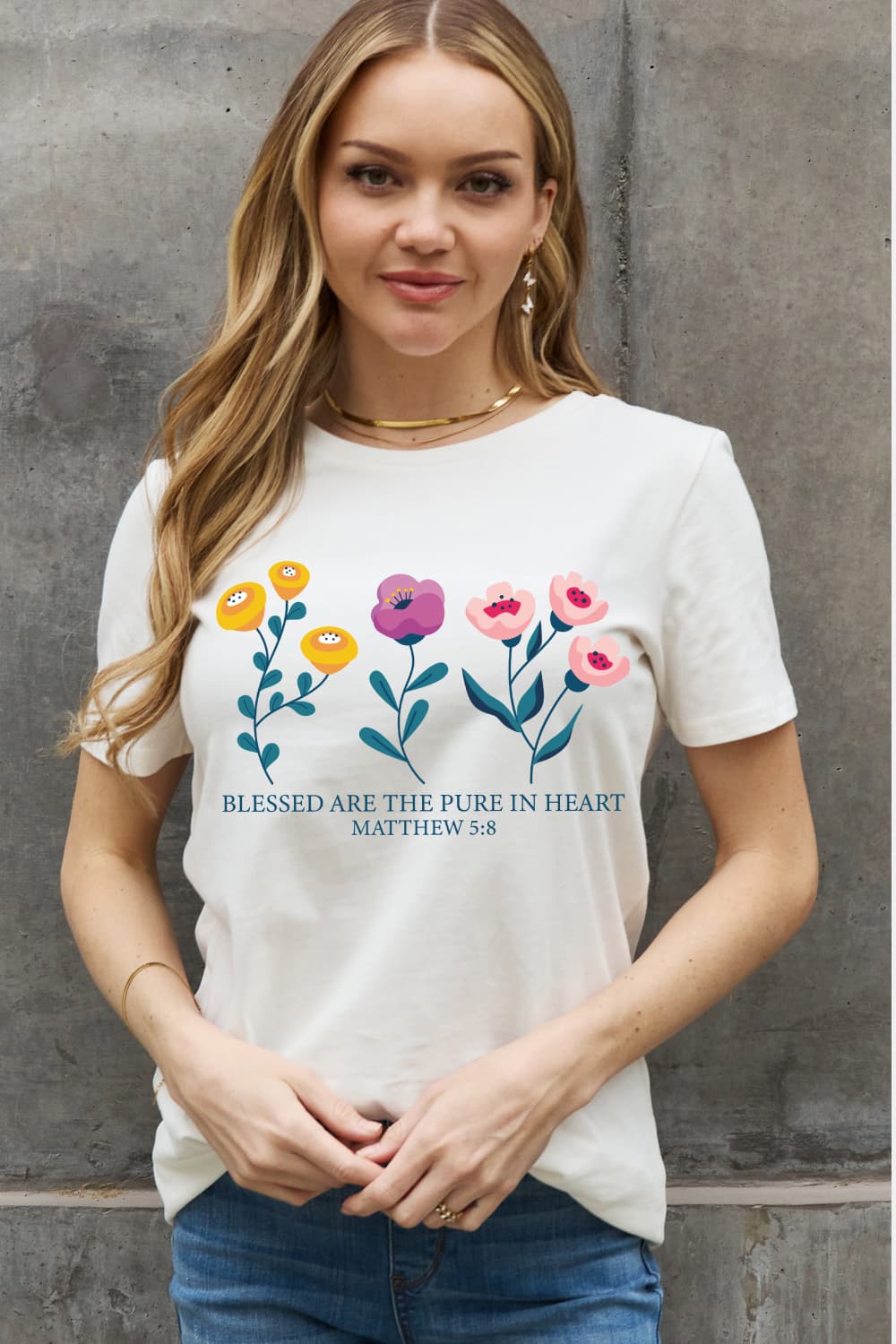 Full Size Blessed Are the Pure in Heart Matthew 5:8 Graphic Cotton Tee