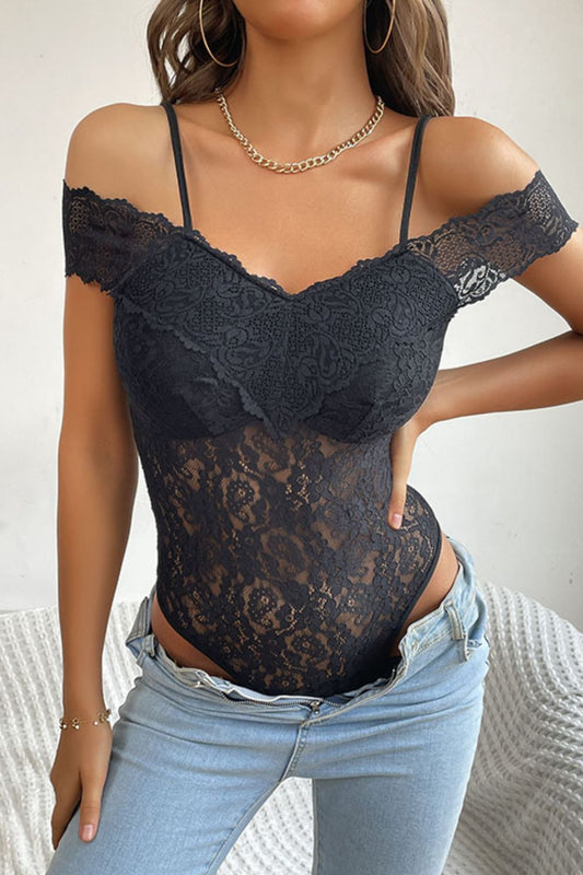 Lace Bodysuit for Women Black