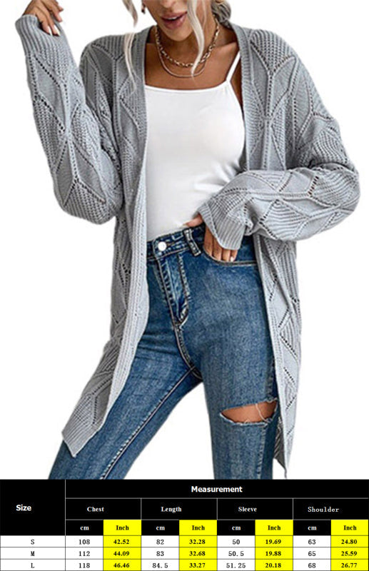 Ladies Fashion Thin Twist Sweater Cardigan