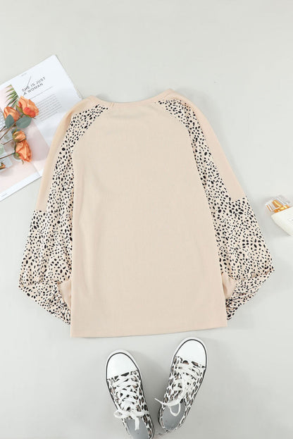 Leopard Raglan Top