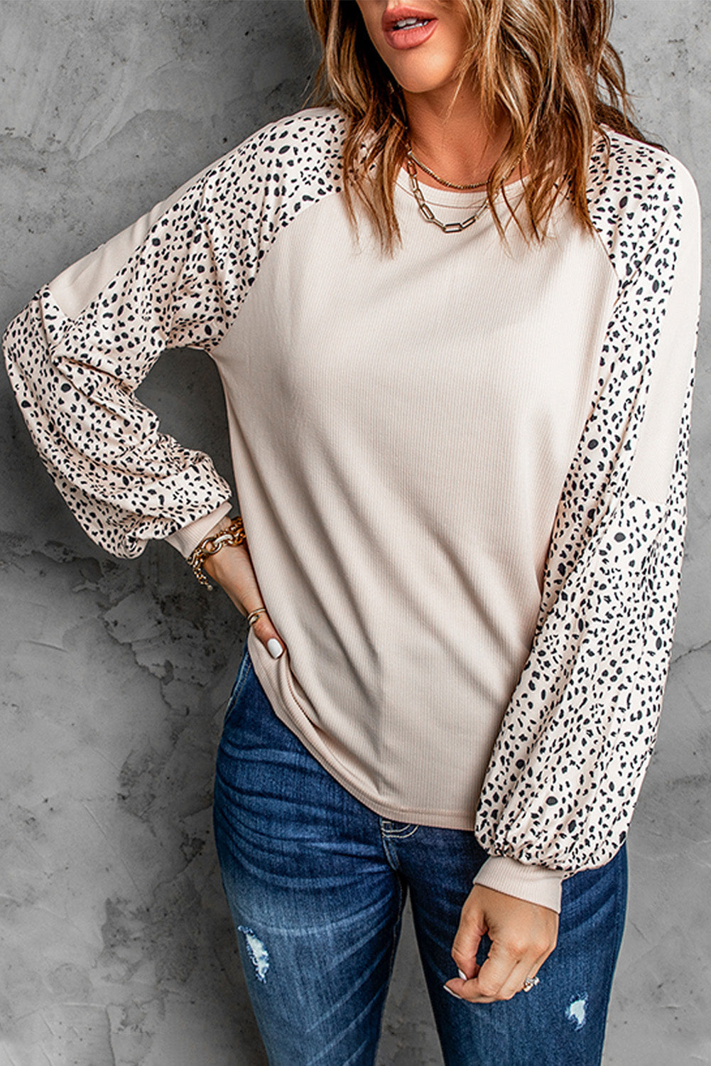 Leopard Raglan Top