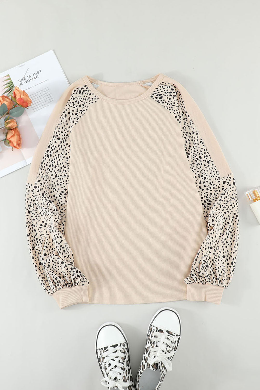 Leopard Raglan Top