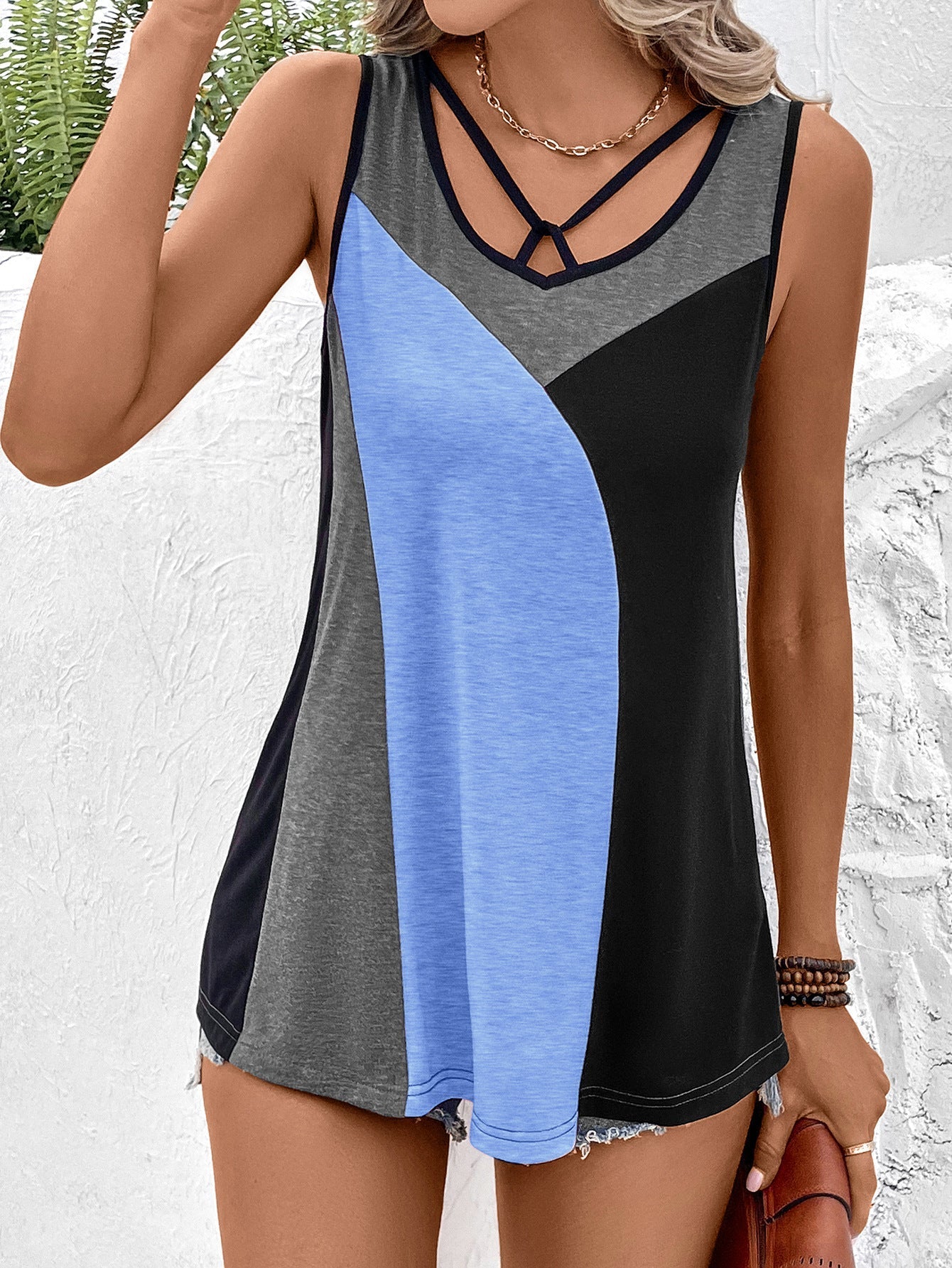 Pastel Color Block Tank Top