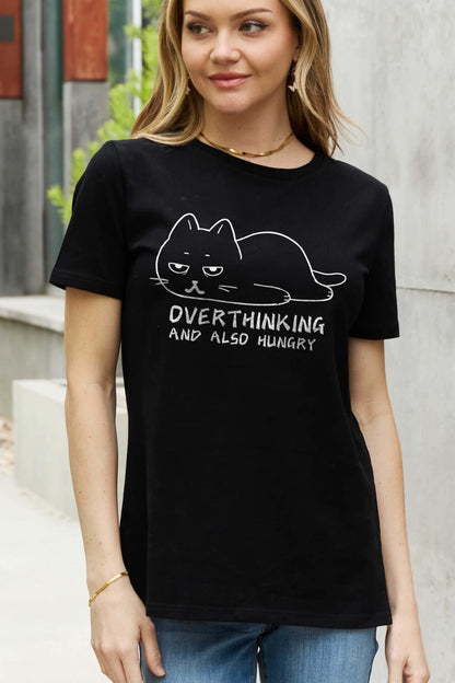 Sleek Black Cat Tee for Women