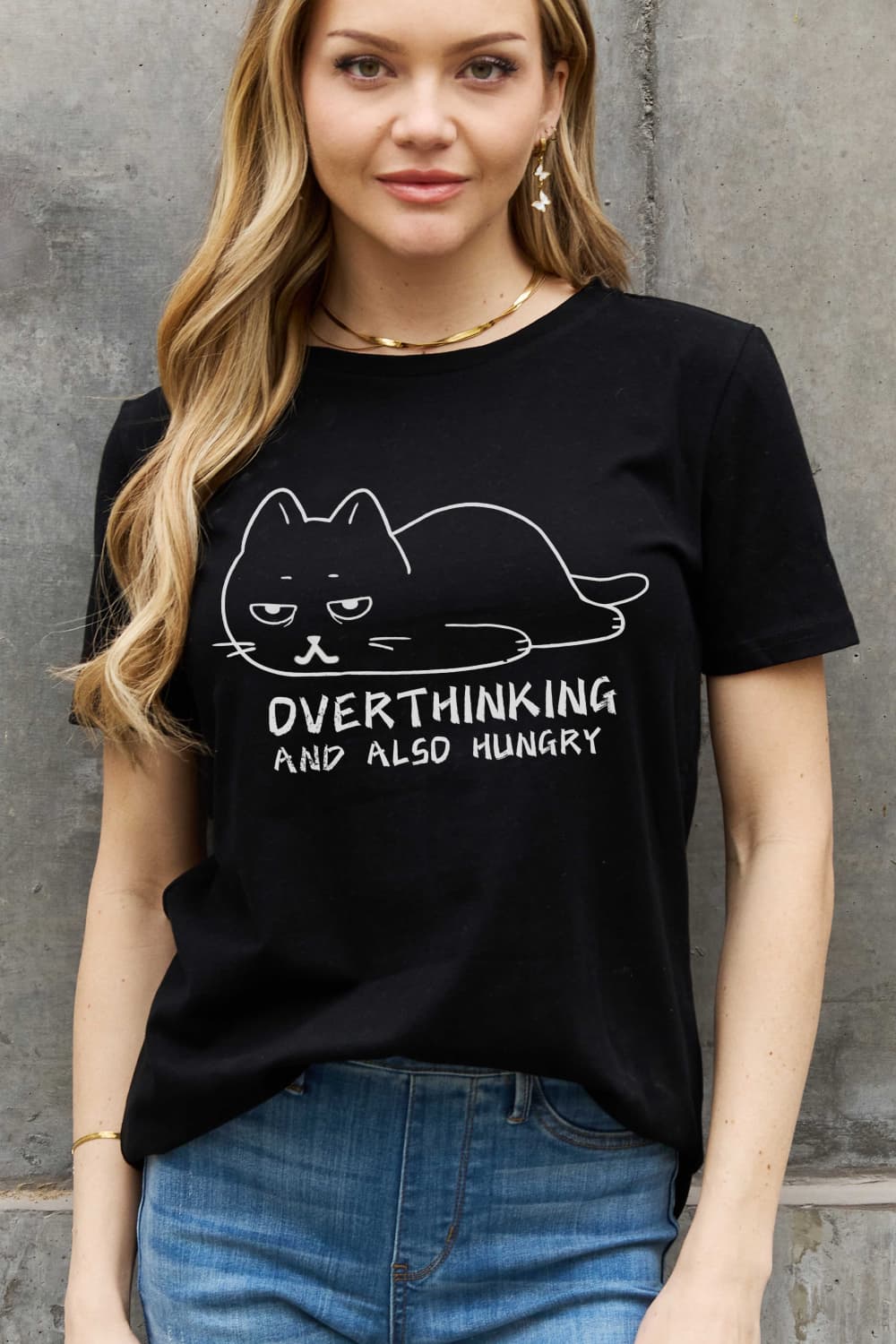 Sleek Black Cat Tee for Women