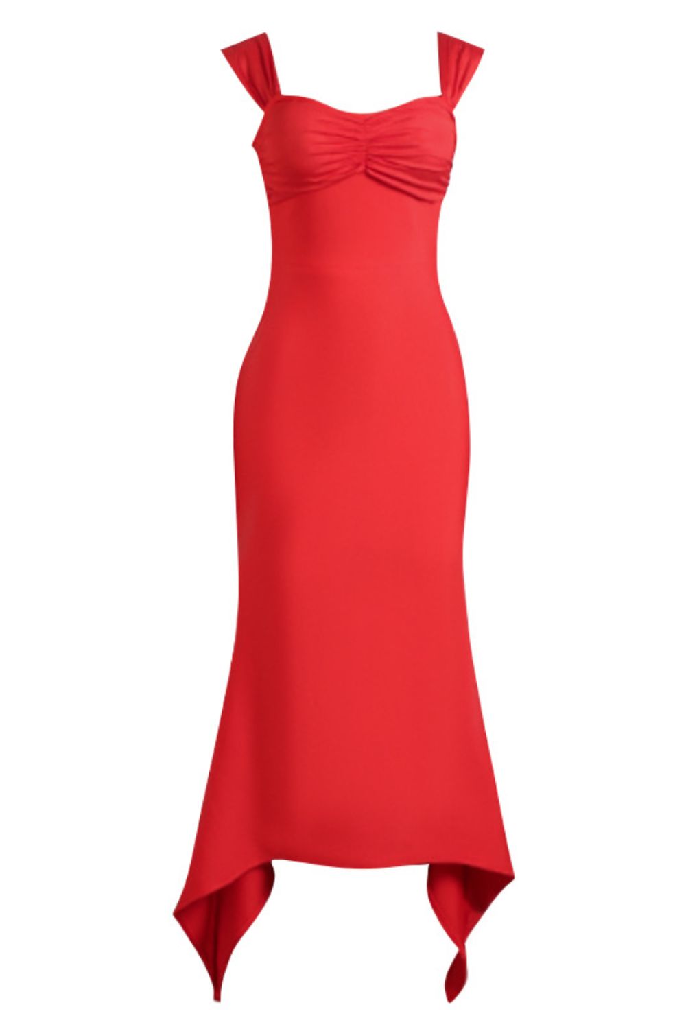 Stunning Ruched Sweetheart Neck Hem Detail Bodycon Dress