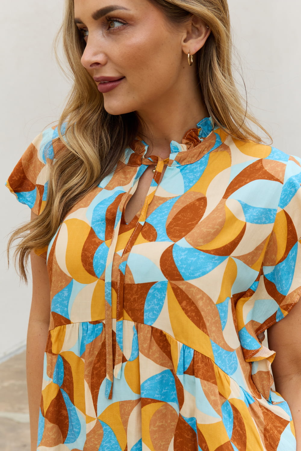 Summer 5 Color Printed Slim Blouse