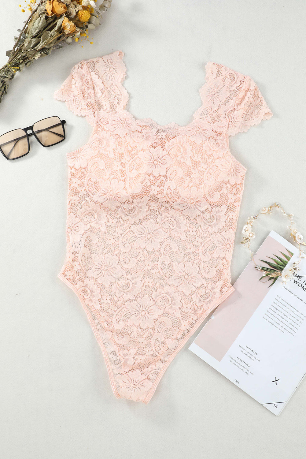 Sweetheart Neck Ruched Lace Bodysuit
