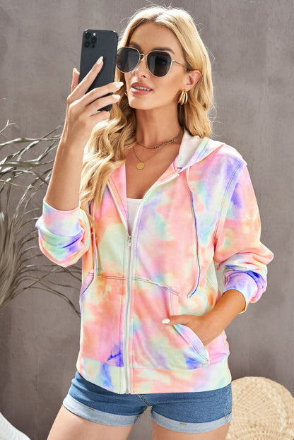 Tie-Dye Zip Up Jacket