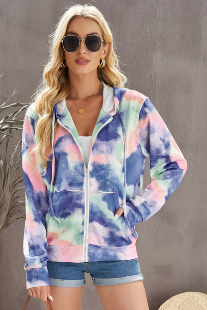 Tie-Dye Zip Up Jacket