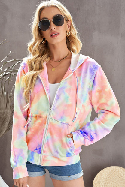 Tie-Dye Zip Up Jacket