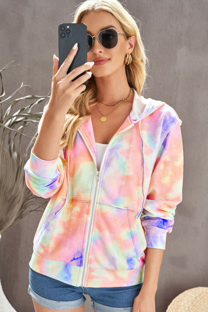 Tie-Dye Zip Up Jacket