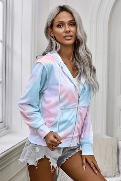 Tie-Dye Zip Up Jacket