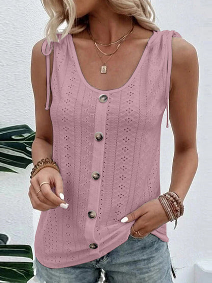 Versatile Full-Size Scoop Neck Tank Top Light Mauve