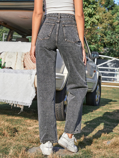 Vintage Button Fly Cropped Jeans