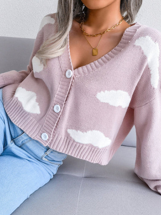 Women's Baiyun knitted cardigan sweater Pink