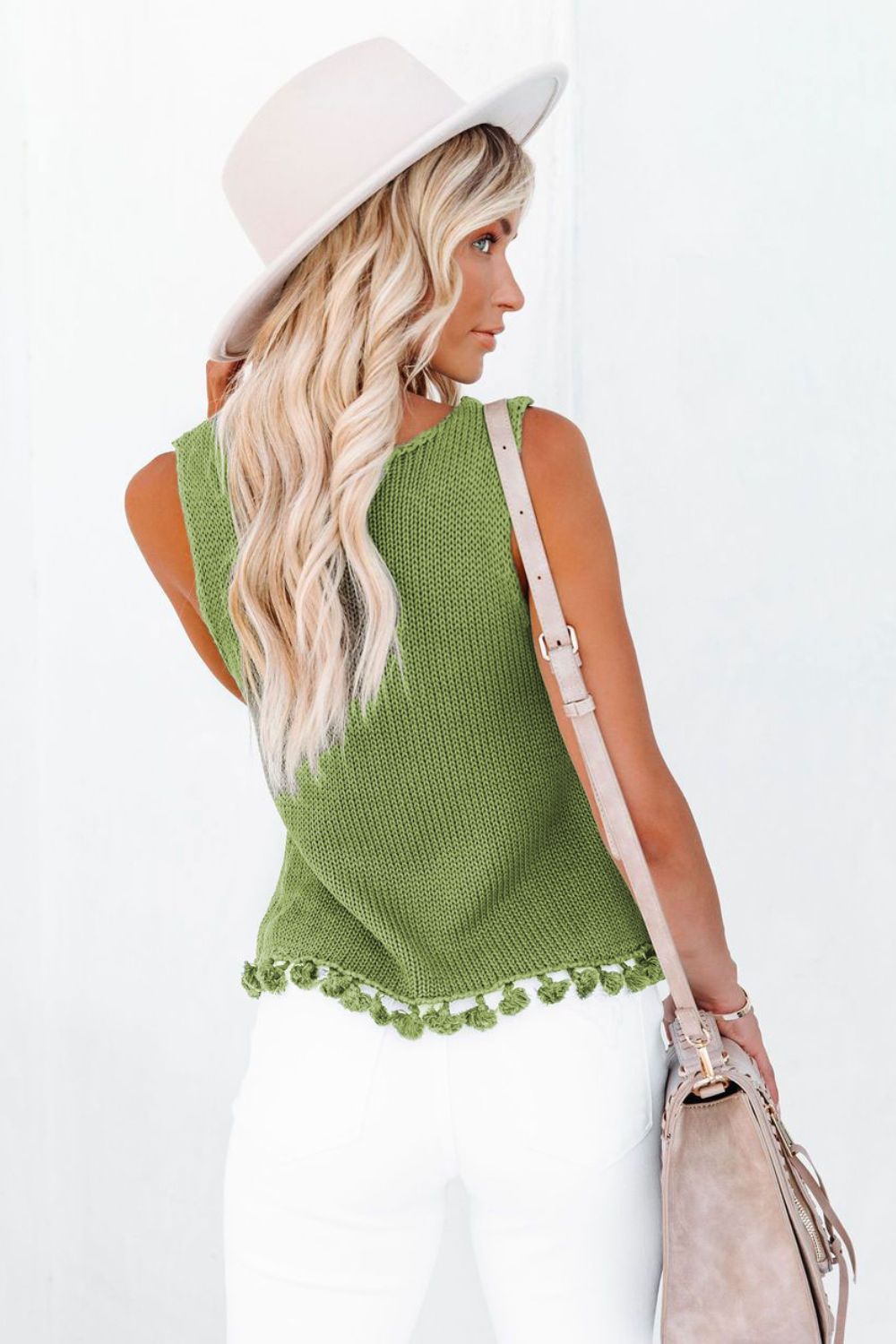 Women's Crochet Openwork Round Neck Top