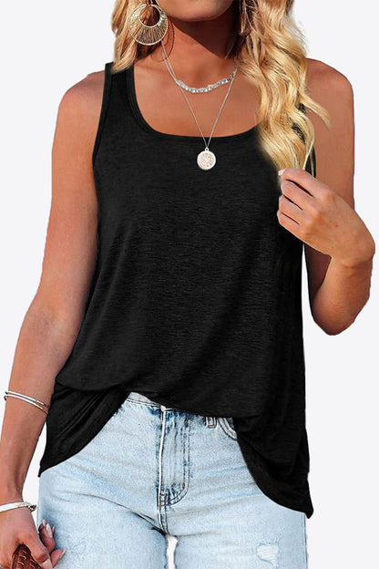 Women's Curved Hem Square Neck Tank Top