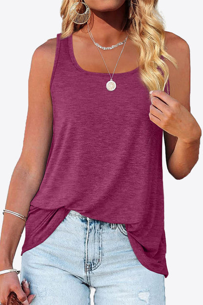 Women's Curved Hem Square Neck Tank Top