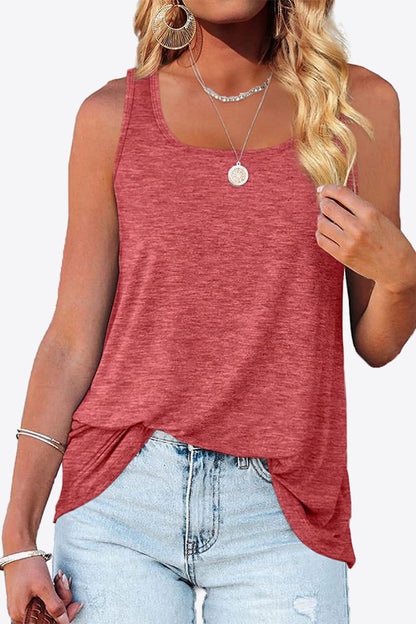 Women's Curved Hem Square Neck Tank Top