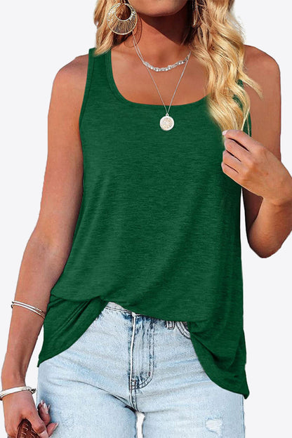 Women's Curved Hem Square Neck Tank Top