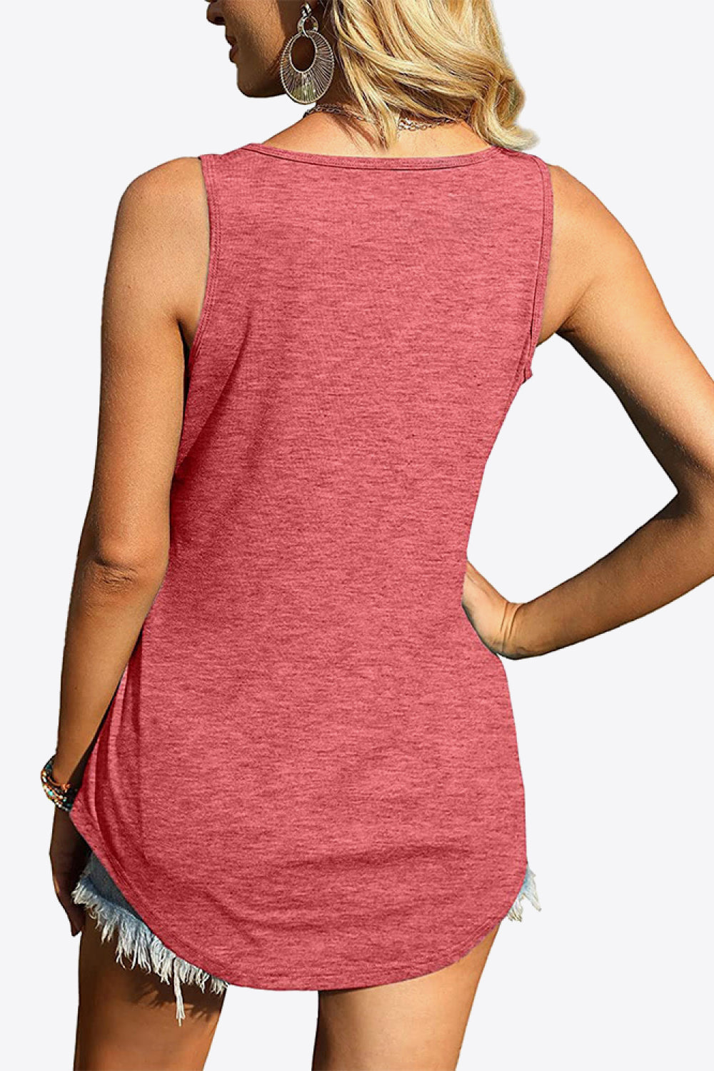 Women's Curved Hem Square Neck Tank Top