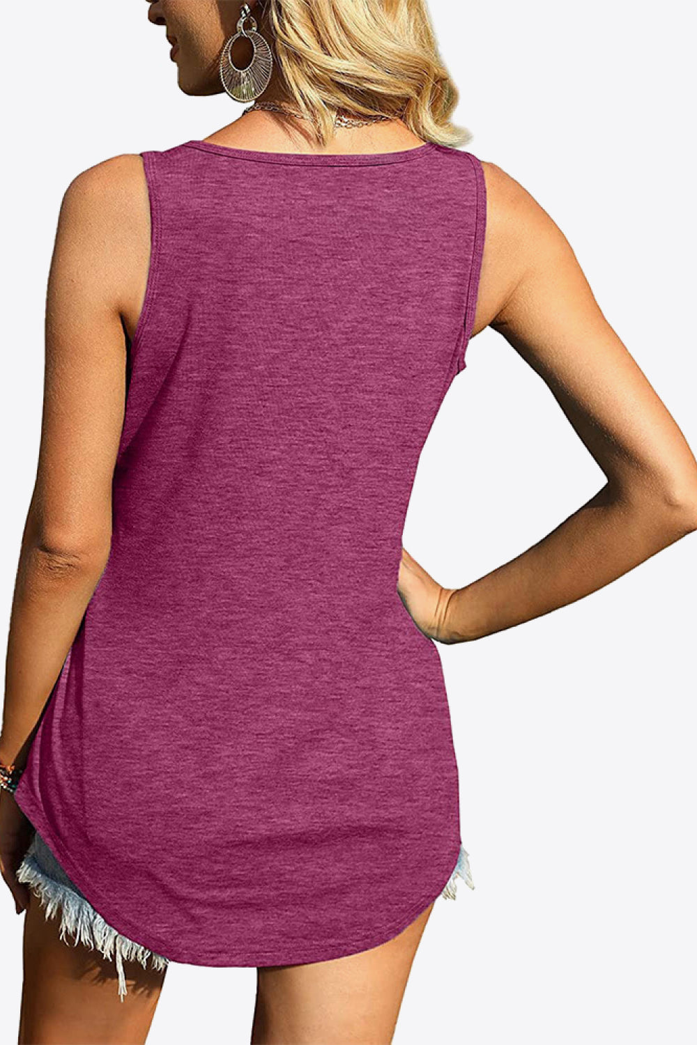 Women's Curved Hem Square Neck Tank Top