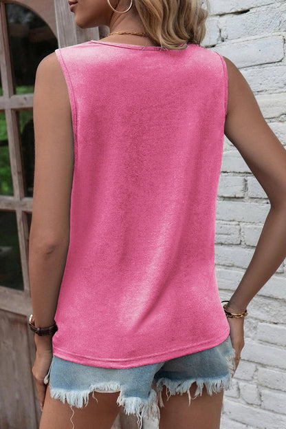 Women's Cutout Round Neck Twisted Tank Top