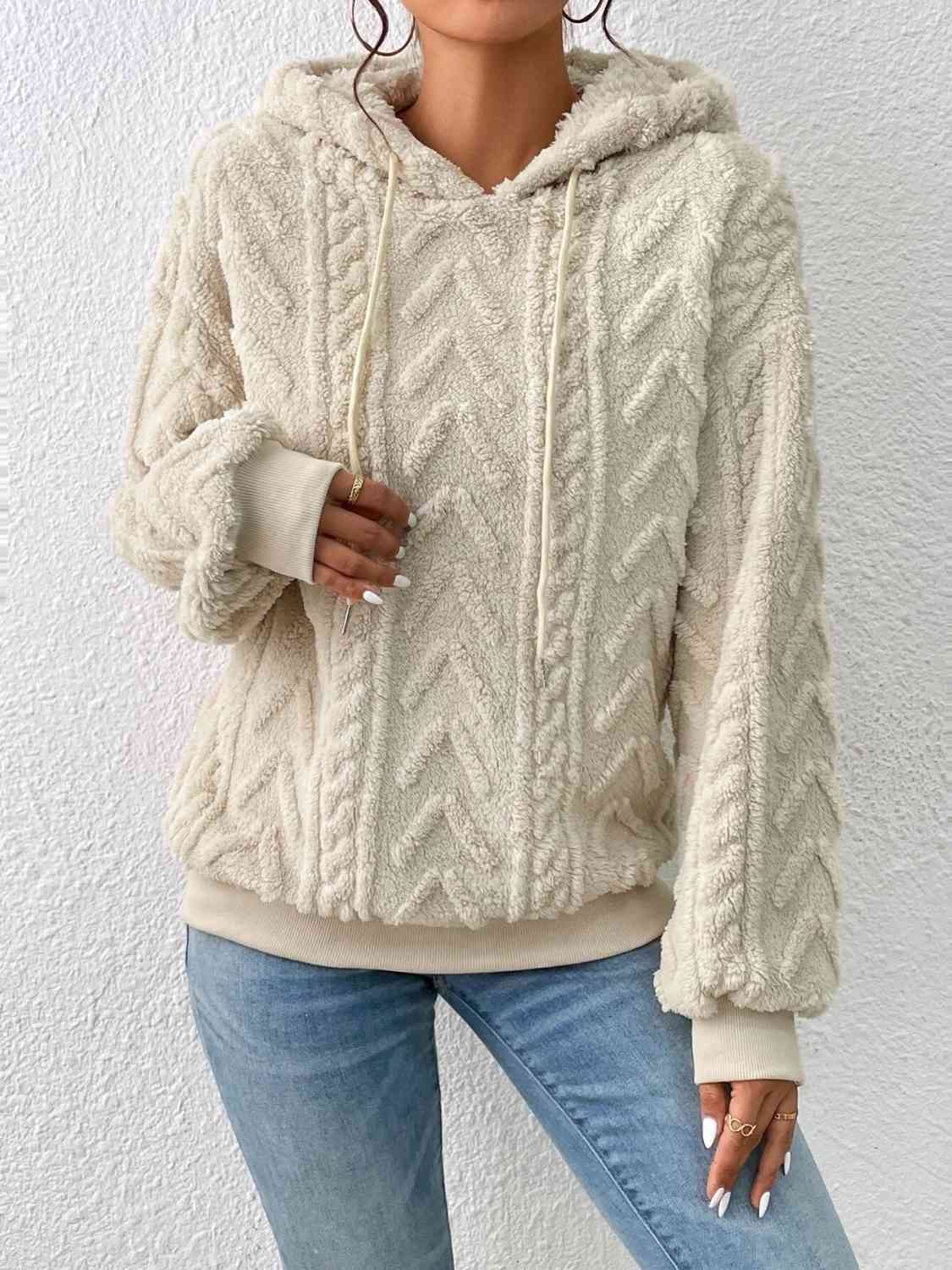 Women's Drawstring Hoodie Cream