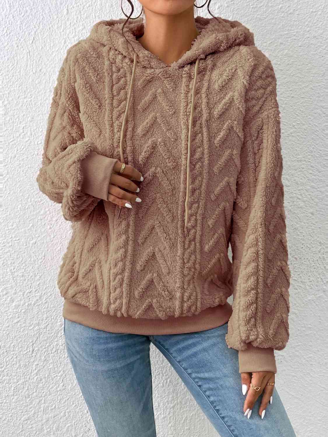 Women's Drawstring Hoodie Camel