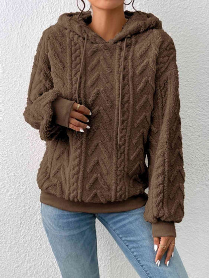 Women's Drawstring Hoodie Olive Brown