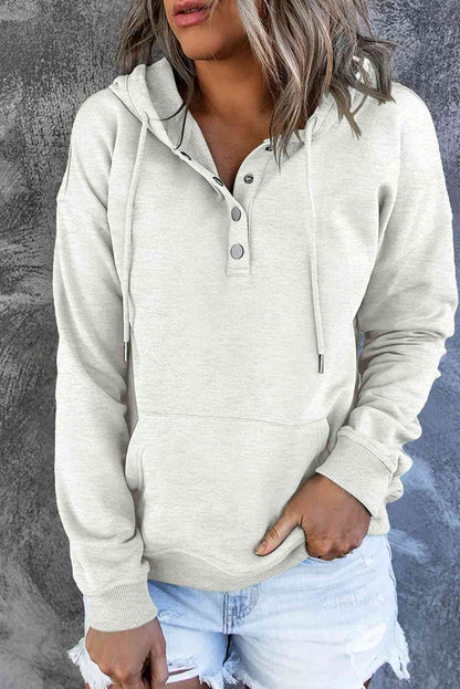 Women's Dropped Shoulder Long Sleeve Hoodie with Pocket