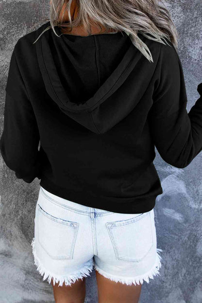 Women's Dropped Shoulder Long Sleeve Hoodie with Pocket