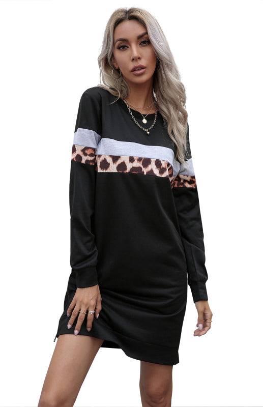 Women's Fashion Trend Casual Sweater Dress Black