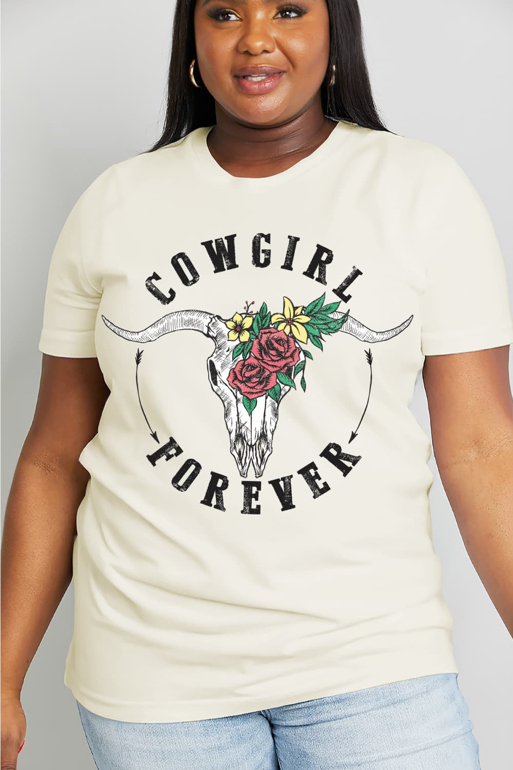 Women's Full Size Cowgirl Forever Graphic Cotton Tee