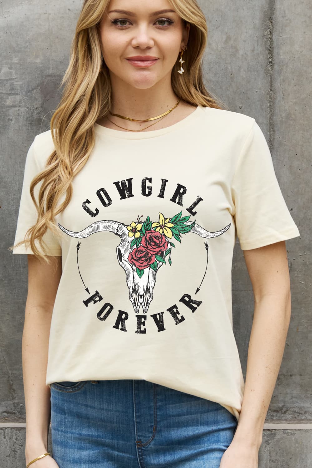 Women's Full Size Cowgirl Forever Graphic Cotton Tee