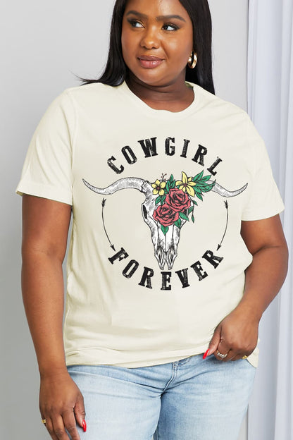 Women's Full Size Cowgirl Forever Graphic Cotton Tee