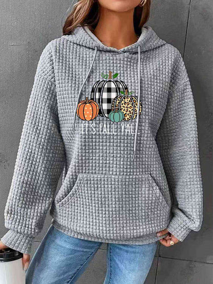 Women's Full Size Graphic Hoodie Heather Gray