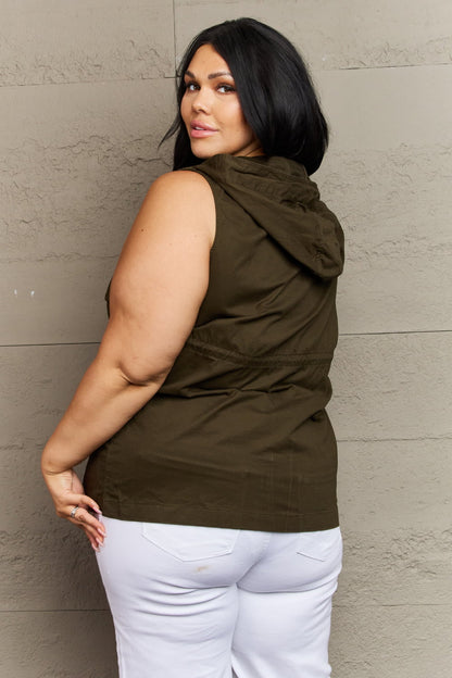 Women's Full Size Military Hooded Vest