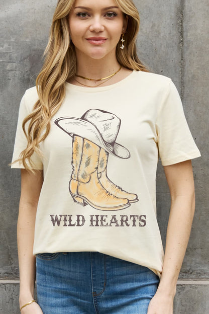 Women's Full Size Wild Hearts Tee Ivory