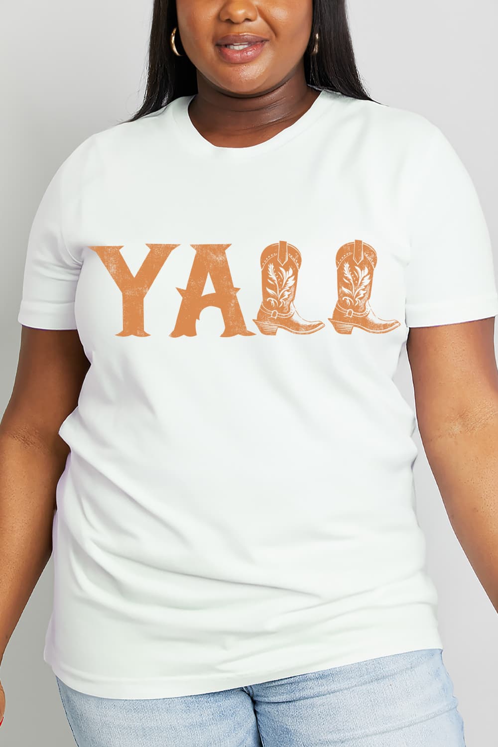 Women's Full Size YALL Graphic Cotton Tee