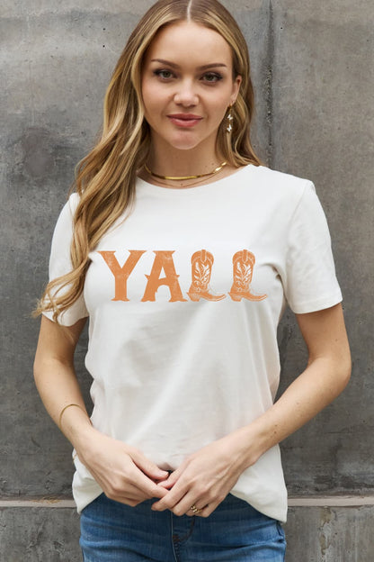 Women's Full Size YALL Graphic Cotton Tee