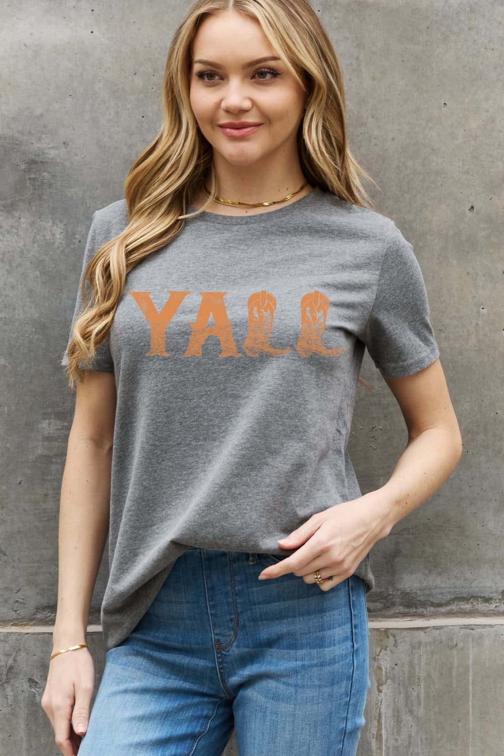 Women's Full Size YALL Graphic Cotton Tee