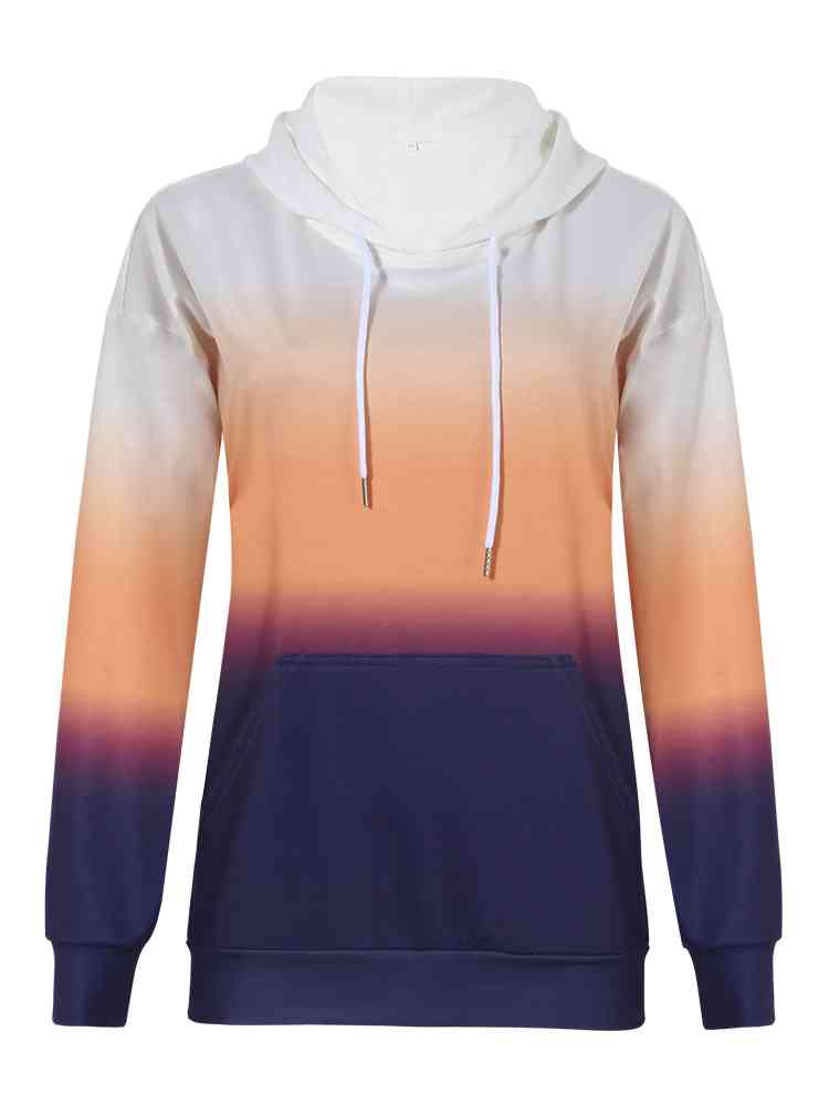 Women's Gradient Drawstring Long Sleeve Hoodie