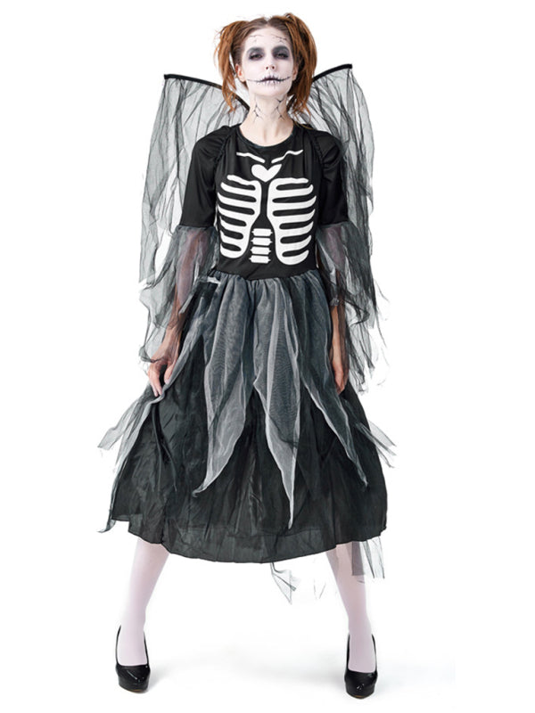 Women's Halloween Skeleton Fallen Angel Costume