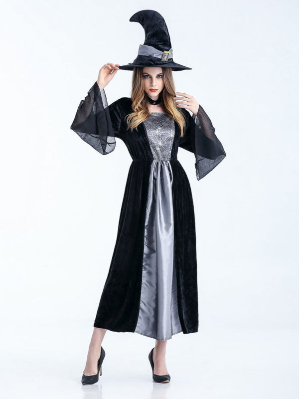 Women's Halloween Witch Cosplay Costume Black F