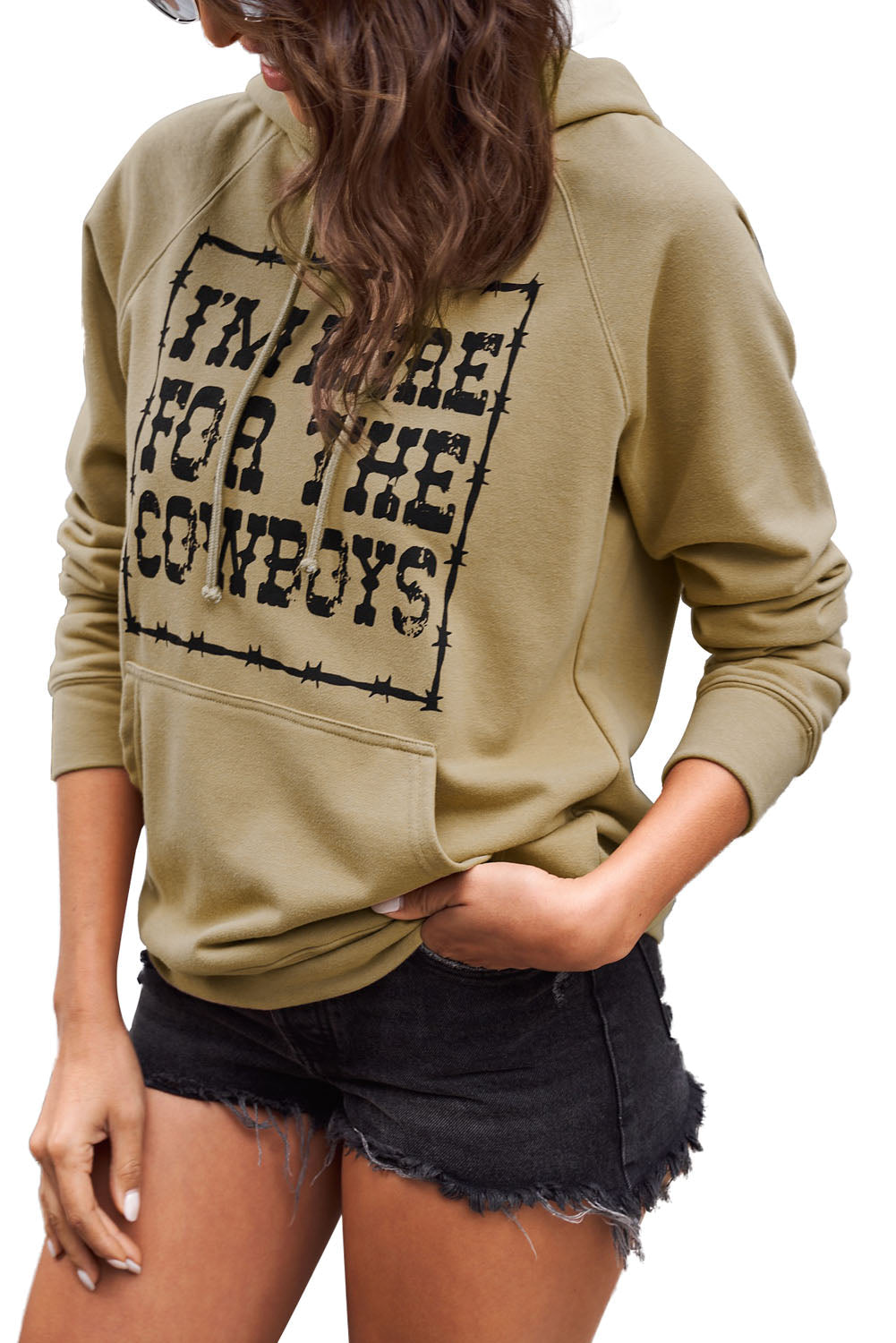 Women's Letter Graphic Hoodie with Kangaroo Pocket
