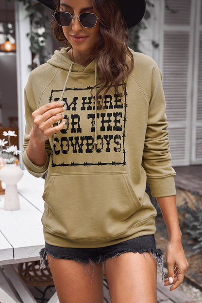 Women's Letter Graphic Hoodie with Kangaroo Pocket