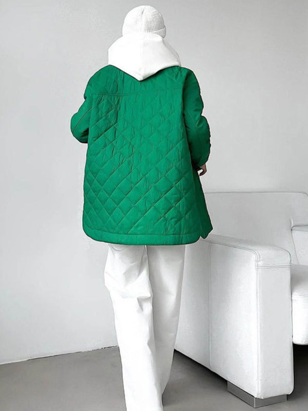 Women's Long Rhombus Cotton Jacket