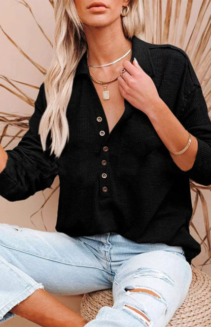 Women's Long Sleeve Button-Down Top